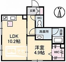 フォルティス 1LDKの間取図画像