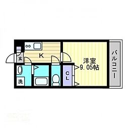 アローズプライムスクエア青江 1Kの間取図画像