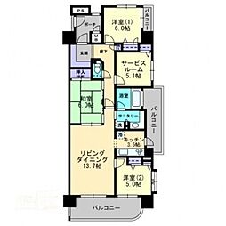 アルファステイツ中井町 3SLDKの間取図画像
