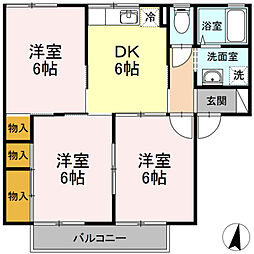 シャトル春水C 3DKの間取図画像