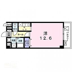 リョーアイ ワンルームの間取図画像