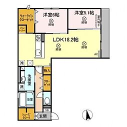 イルクオーレ 2LDKの間取図画像