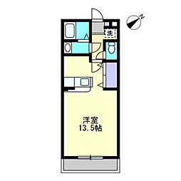 ヴィクトワール南方 1Kの間取図画像