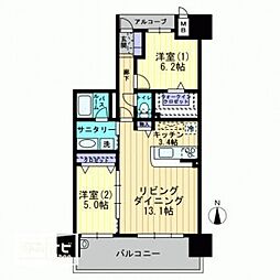 アルファステイツ岡山厚生町 2LDKの間取図画像