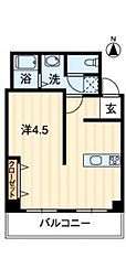 グランツ西古松2 1Kの間取図画像