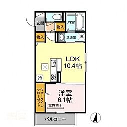 フィロス2 1LDKの間取図画像