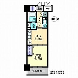 アルファレガロ西古松 1LDKの間取図画像