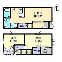 アローズスクエア今保B 1Kの間取図画像