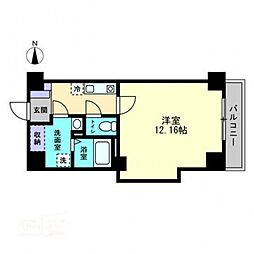 エメラルドHILL 1Kの間取図画像
