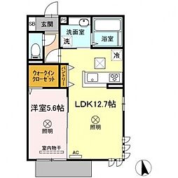 イルクオーレ 1LDKの間取図画像