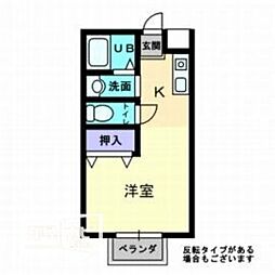 メゾン伊福町 ワンルームの間取図画像