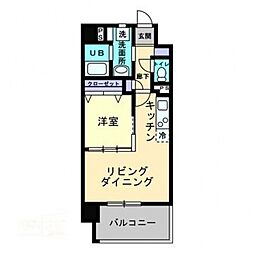 リオン後楽園 1LDKの間取図画像