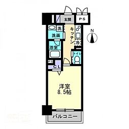 グランスクエア岡山駅西 1Kの間取図画像