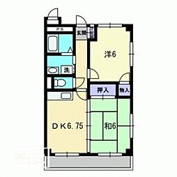 メゾン・ド・屋島壱 2DKの間取図画像