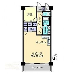 マリオン栗林公園 1LDKの間取図画像