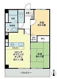 フォブールタウン成合C 2LDKの間取図画像