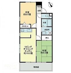 タートルハイツA 2LDKの間取図画像