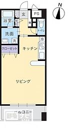 なかよしマンション林 1Kの間取図画像