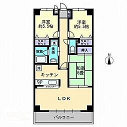 サンリッチ久保 10階2SLDKの間取り