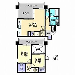 キュービックパレス 2LDKの間取図画像