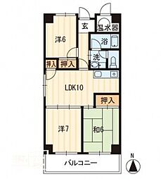 アーバン茜 3LDKの間取図画像