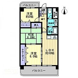 クリスタルパレス 3LDKの間取図画像