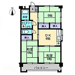 コーポニューデリ 3DKの間取図画像