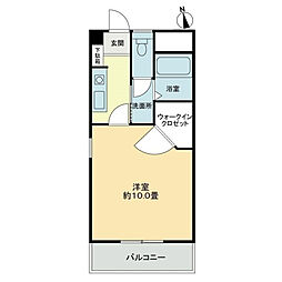 QUA21 1Kの間取図画像