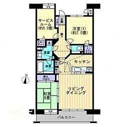 フローレンス栗林公園グランドアーク2 2SLDKの間取図画像