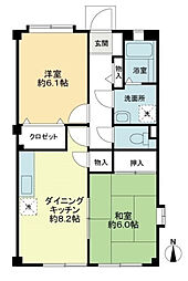 タカラハイツ 1LDKの間取図画像