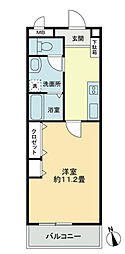 サンシャインビル 1Kの間取図画像