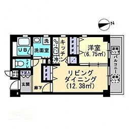 リマーク旅籠町 1LDKの間取図画像