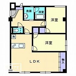 エルシェ太田 2LDKの間取図画像