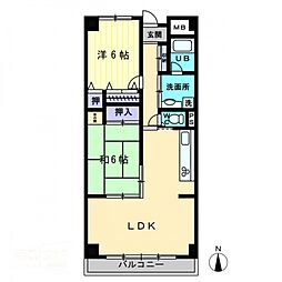 ロイヤルガーデン桜町 2LDKの間取図画像