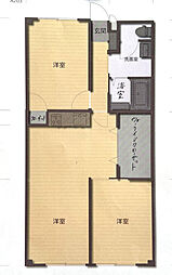 フォブール大井A 2LDKの間取図画像