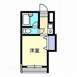 ラ・フルール1 1Kの間取図画像