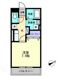 フォレストレガシー 1Kの間取図画像