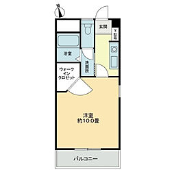 QUA21 1Kの間取図画像
