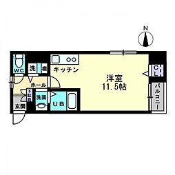 サンシャンテ西内町 ワンルームの間取図画像