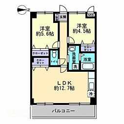 フィネス多賀 2LDKの間取図画像