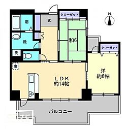 ストーンレイク子の浜C 2LDKの間取図画像