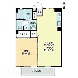 フォブールくさか 1LDKの間取図画像