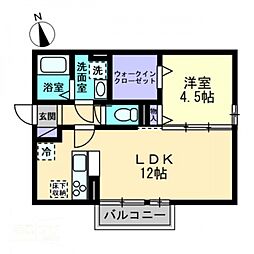 フルブルーム 1LDKの間取図画像
