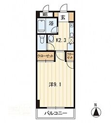 アヴァンティ21 1Kの間取図画像