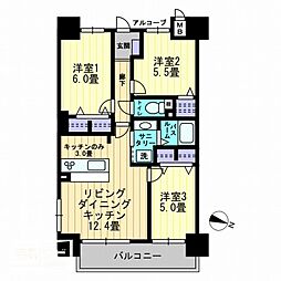 アルファライフ松島公園2 3LDKの間取図画像