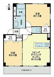 フォブールT.M 2LDKの間取図画像