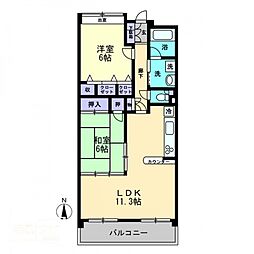 クレール2 2LDKの間取図画像