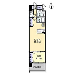 S-RESIDENCE瓦町駅alo 1LDKの間取図画像