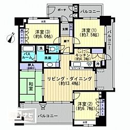 サーパス高松駅前フレシアサンポート 4LDKの間取図画像