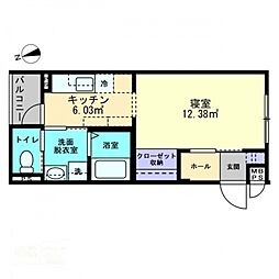 ミュー亀井町 1Kの間取図画像